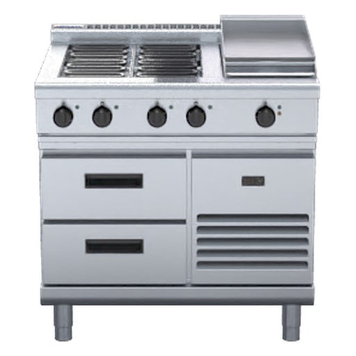 Waldorf 800 Series 900mm Electric Cooktop Low Back Version - Refrigerated Base - RNL8603E-RB