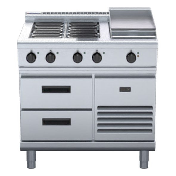 Waldorf 800 Series 900mm Electric Cooktop Low Back Version - Refrigerated Base - RNL8603E-RB