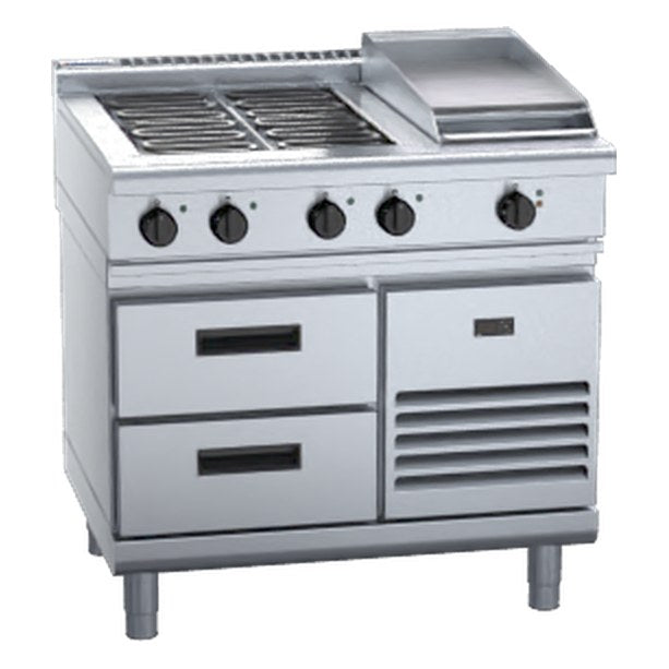 Waldorf 800 Series 900mm Electric Cooktop Low Back Version - Refrigerated Base - RNL8603E-RB