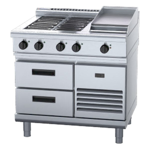 Waldorf 800 Series 900mm Electric Cooktop Low Back Version - Refrigerated Base - RNL8603E-RB