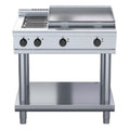 Waldorf 800 Series 900mm Electric Cooktop Low Back Version - Leg Stand - 2 Burner + 600mm Griddle - RNL8606E-LS