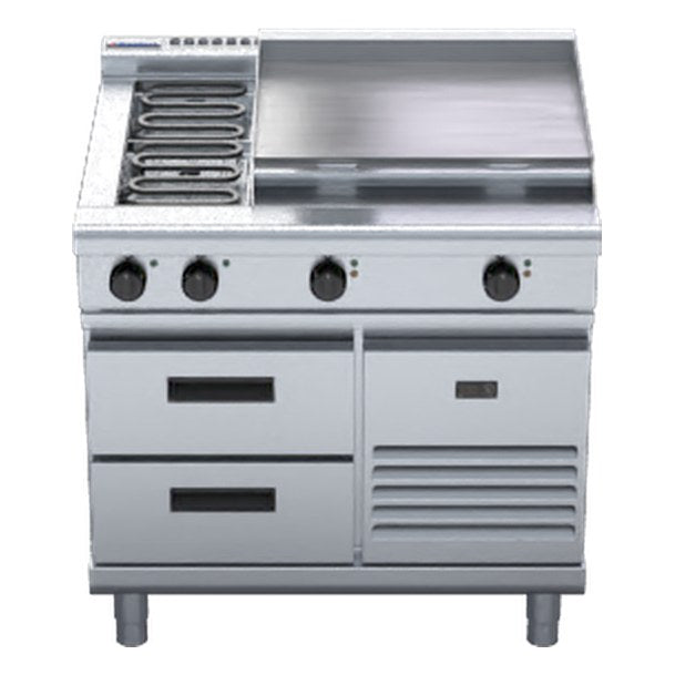 Waldorf 800 Series 900mm Electric Cooktop Low Back Version - Refrigerated Base - RNL8606E-RB