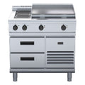 Waldorf 800 Series 900mm Electric Cooktop Low Back Version - Refrigerated Base - 2 Burner + 600mm Griddle - RNL8606E-RB