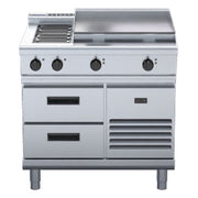 Waldorf 800 Series 900mm Electric Cooktop Low Back Version - Refrigerated Base - RNL8606E-RB