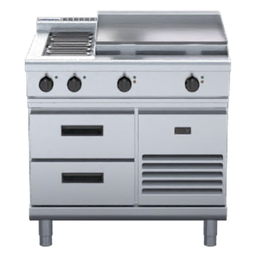 Waldorf 800 Series 900mm Electric Cooktop Low Back Version - Refrigerated Base - RNL8606E-RB