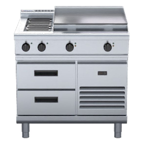 Waldorf 800 Series 900mm Electric Cooktop Low Back Version - Refrigerated Base - RNL8606E-RB