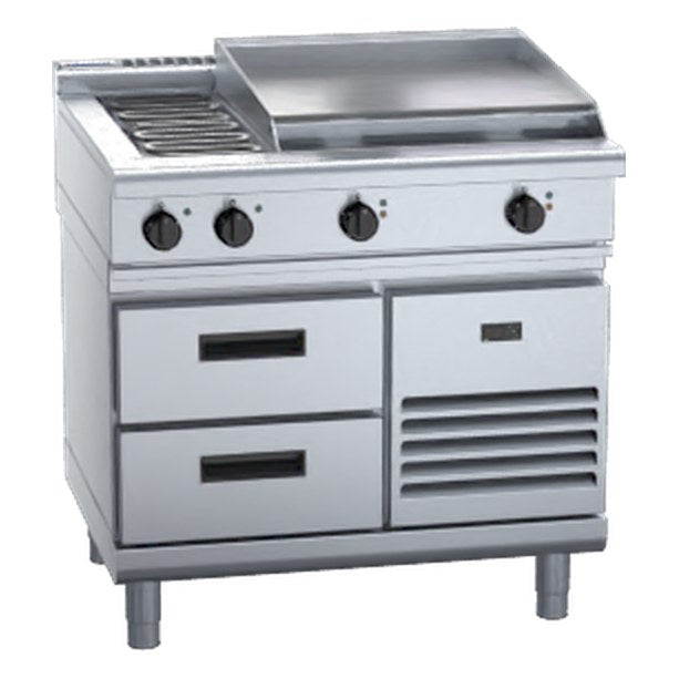 Waldorf 800 Series 900mm Electric Cooktop Low Back Version - Refrigerated Base - RNL8606E-RB