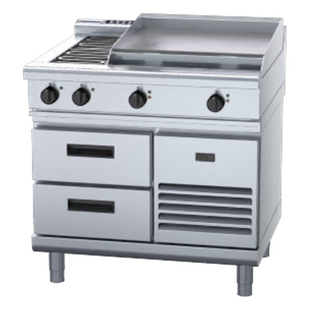 Waldorf 800 Series 900mm Electric Cooktop Low Back Version - Refrigerated Base - RNL8606E-RB