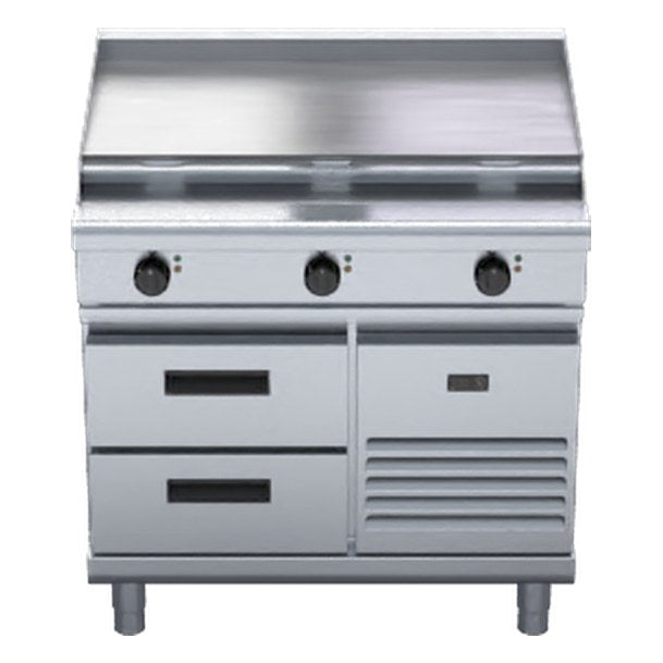 Waldorf 800 Series 900mm Electric Cooktop Low Back Version - Refrigerated Base - RNL8609E-RB