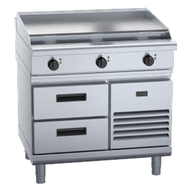 Waldorf 800 Series 900mm Electric Cooktop Low Back Version - Refrigerated Base - RNL8609E-RB