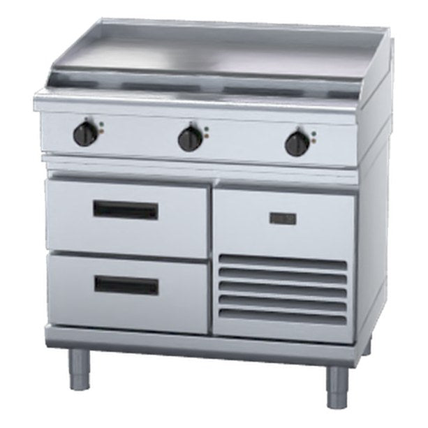 Waldorf 800 Series 900mm Electric Cooktop Low Back Version - Refrigerated Base - RNL8609E-RB