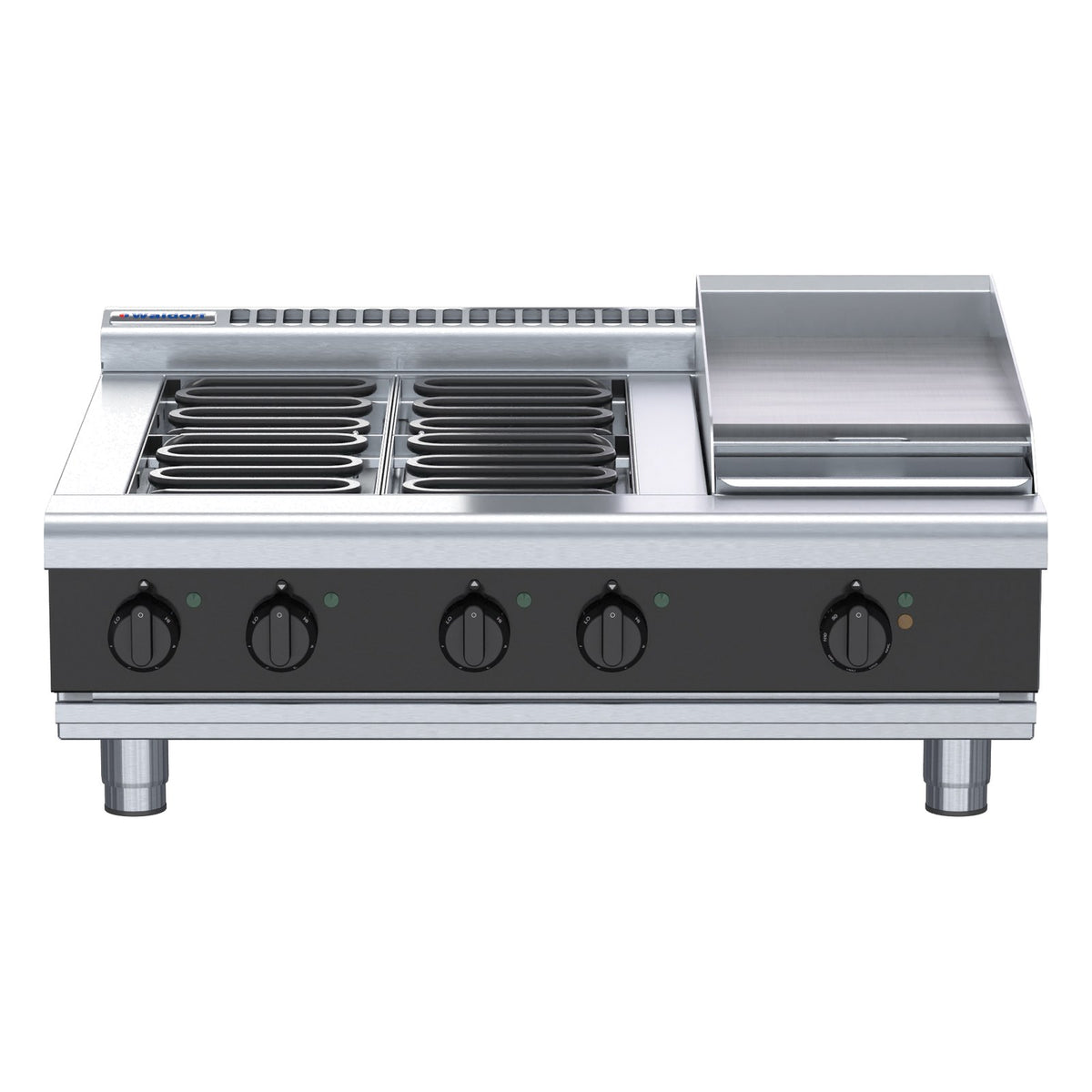 Waldorf Bold 900mm Electric Cooktop Low Back Version - Bench Model - RNLB8603E-B
