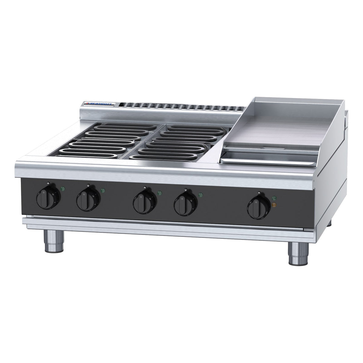 Waldorf Bold 900mm Electric Cooktop Low Back Version - Bench Model - RNLB8603E-B