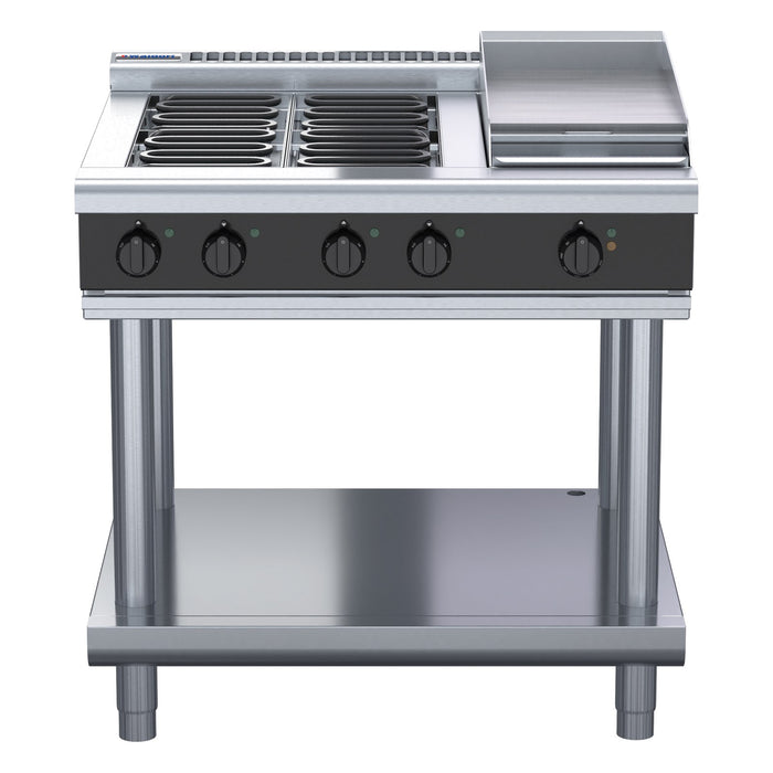 Waldorf Bold 900mm Electric Cooktop Low Back Version - Leg Stand - RNLB8603E-LS