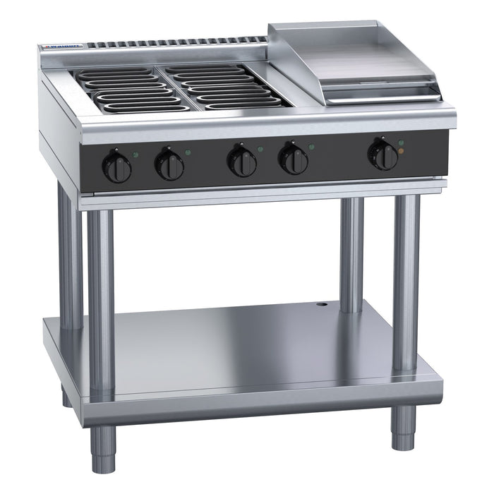 Waldorf Bold 900mm Electric Cooktop Low Back Version - Leg Stand - RNLB8603E-LS
