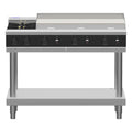 Waldorf Bold 1200mm Gas Cooktop Low Back Version - Leg Stand - 2 Burner + 900mm Griddle - RNLB8809G-LS
