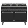 Waldorf Bold 1200mm Gas Range Static Oven Low Back Version - 4 Burner + 600mm Griddle, 2 x 1/1 GN - RNLB8826G