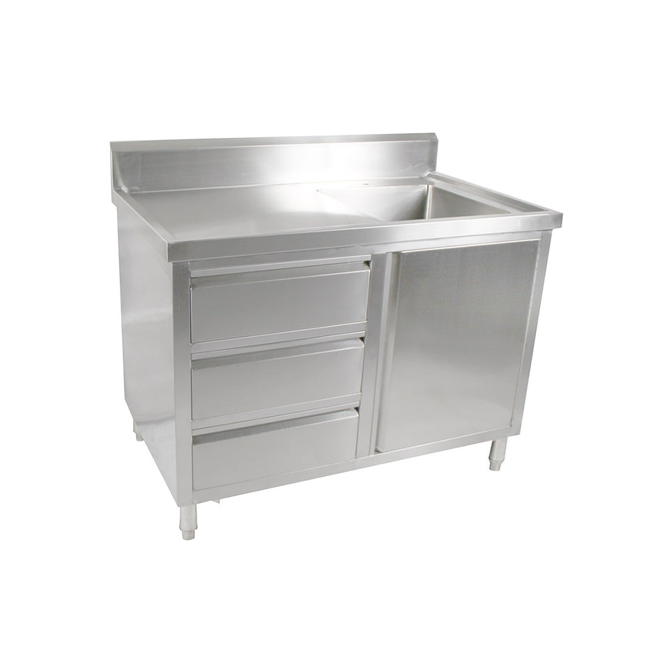 Modular Systems Stainless Steel Cabinet with Sink 1200mm to 2100mm - SC-6 & SC-7