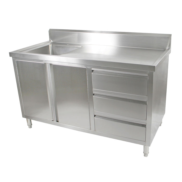 Modular Systems Stainless Steel Cabinet with Sink 1200mm to 2100mm - SC-6 & SC-7