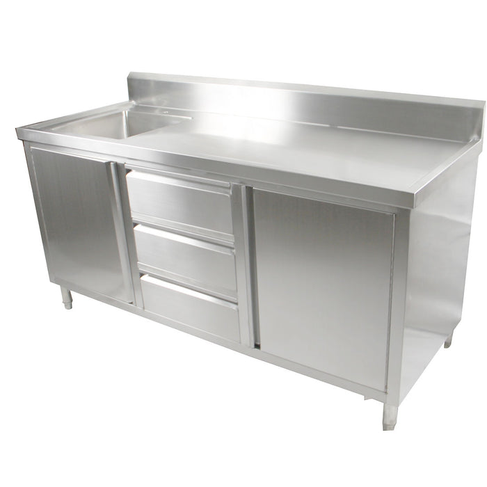 Modular Systems Stainless Steel Cabinet with Sink 1200mm to 2100mm - SC-6 & SC-7