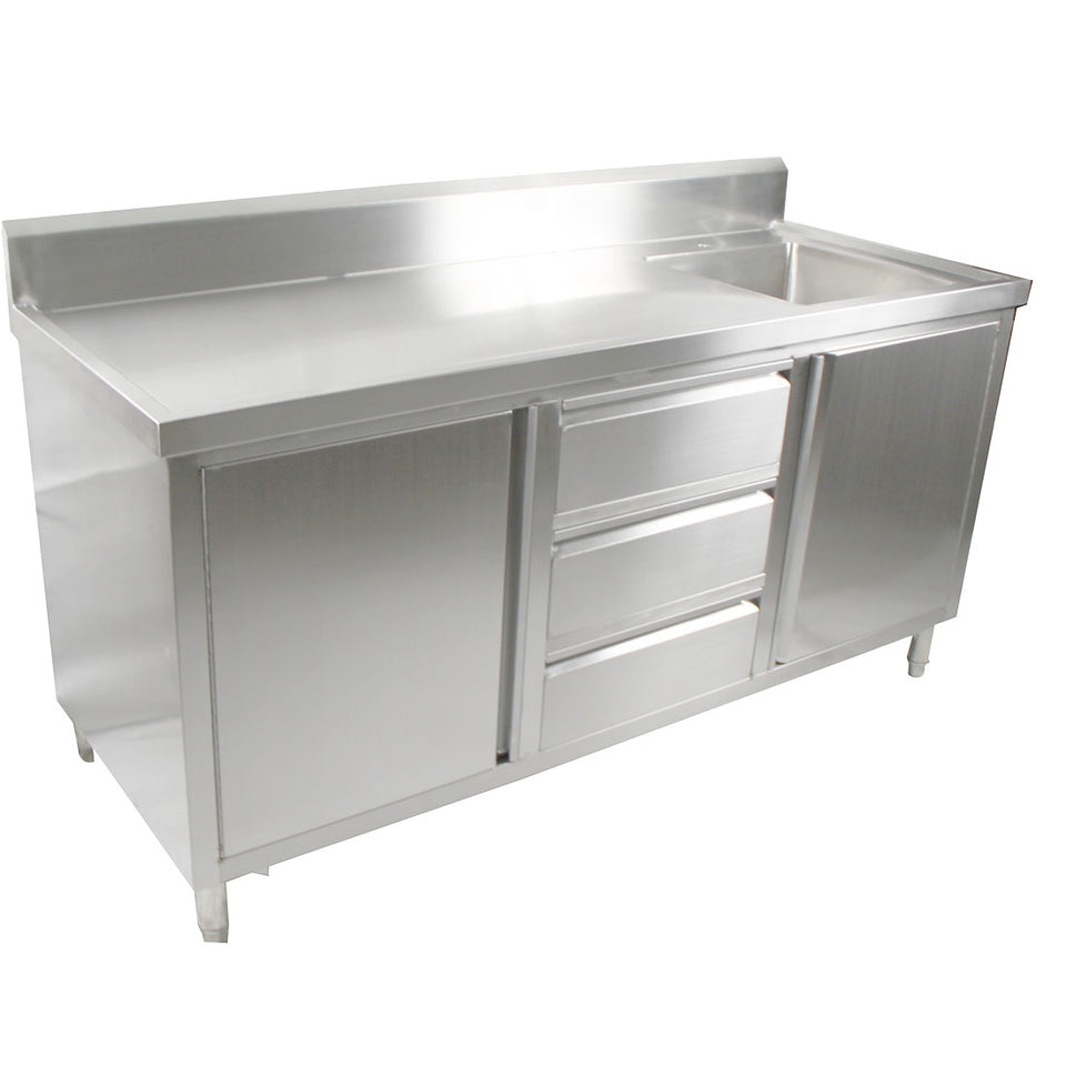 Modular Systems Stainless Steel Cabinet with Sink 1200mm to 2100mm - SC-6 & SC-7