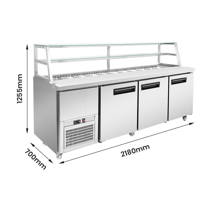 Thermaster Three Door Deluxe Sandwich Bar - SCB/21