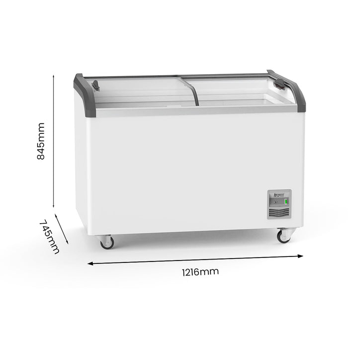 Thermaster Heavy Duty Supermarket Glass Sliding Lid Freezers 386L - SD-406K