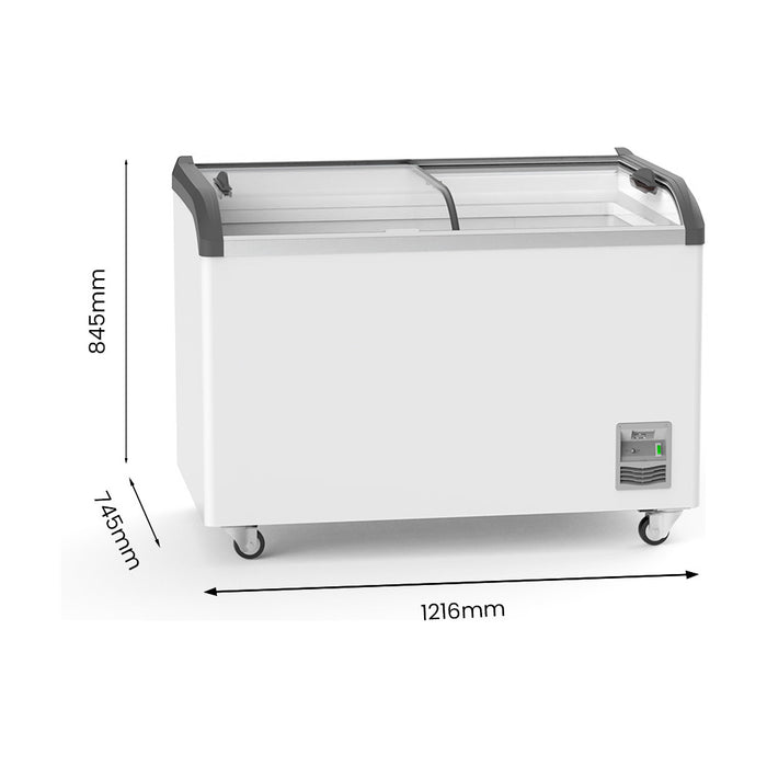 Thermaster Heavy Duty Supermarket Glass Sliding Lid Freezers 386L - SD-406K