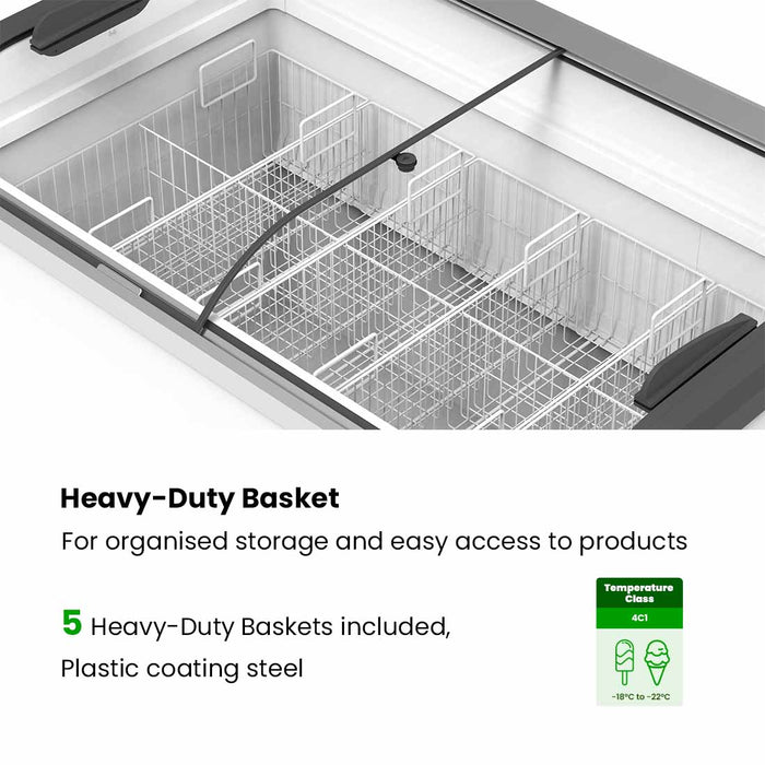 Thermaster Heavy Duty Supermarket Glass Sliding Lid Freezers 386L - SD-406K