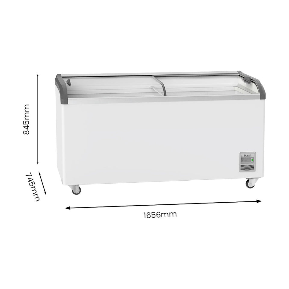 Thermaster Heavy Duty Supermarket Glass Sliding Lid Freezers 561L - SD-576K