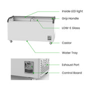 Thermaster Heavy Duty Supermarket Glass Sliding Lid Freezers 561L - SD-576K