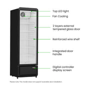Thermaster Upright Glass Door Beverage Fridge - SDC-258B