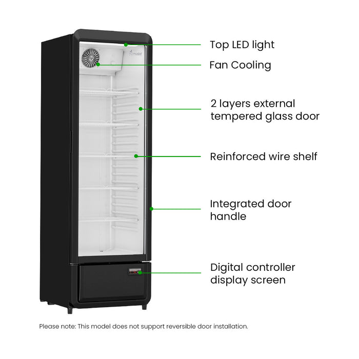 Thermaster Upright Glass Door Beverage Fridge - SDC-258B