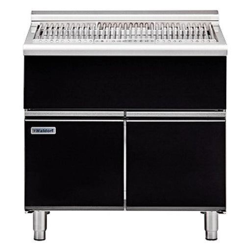Waldorf Bold 900mm Solid Fuel Grill - Low Back Version - Cabinet Base with Doors - SFLB8900-CD