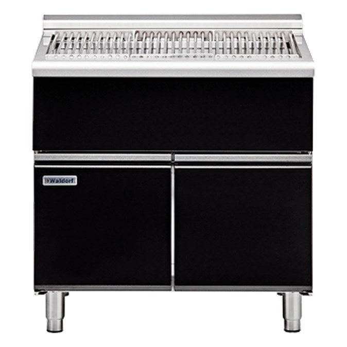 Waldorf Bold 900mm Solid Fuel Grill - Low Back Version - Cabinet Base with Doors - SFLB8900-CD