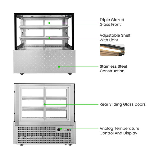 Bonvue Heated Food Display 3 Tier Sliding Doors 1200mm - SG120FE-2XB