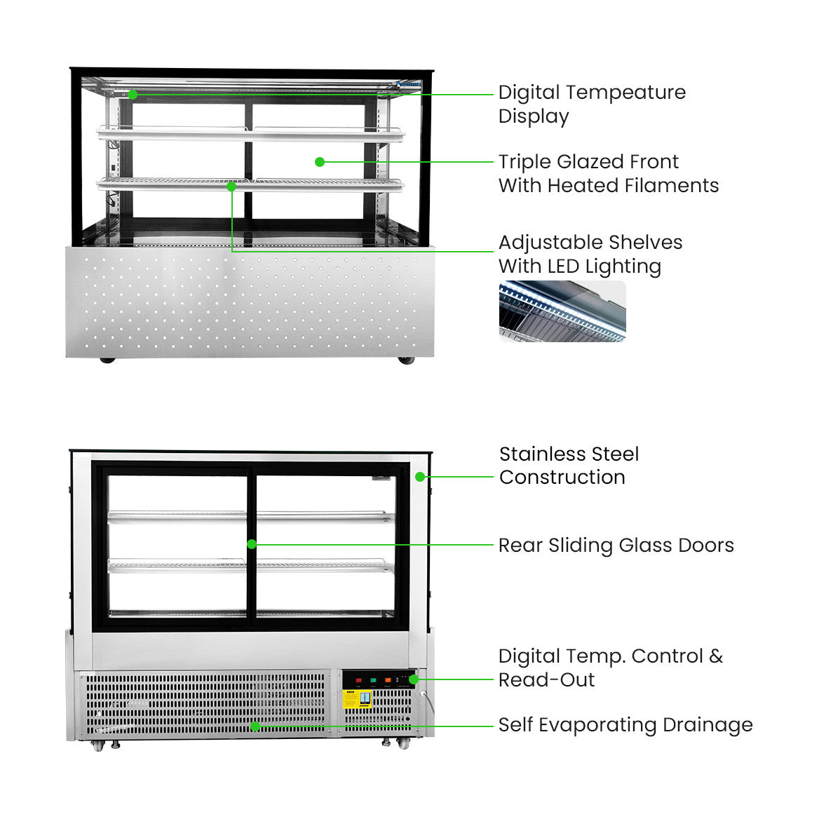 Bonvue Chilled Food Display 3 Tier 1500mm - SG150FA-2XB