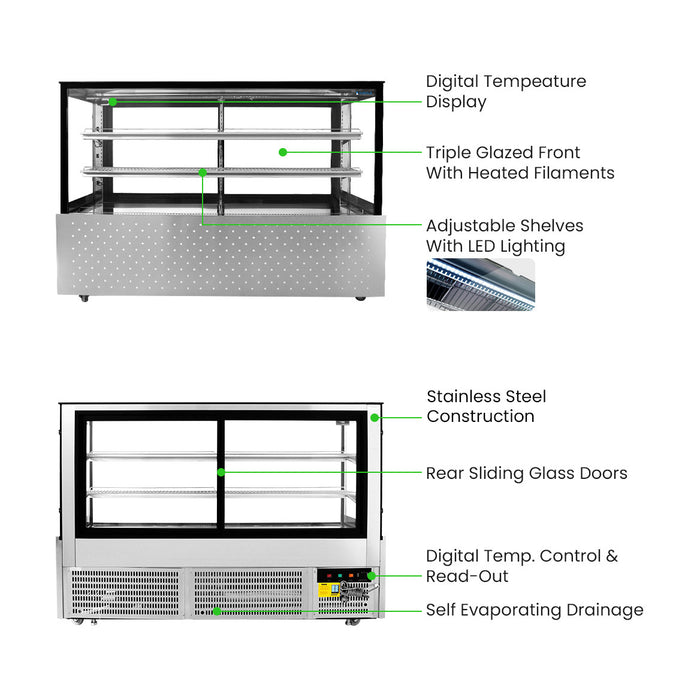 Bonvue Chilled Food Display 3 Tier 1800mm - SG180FA-2XB