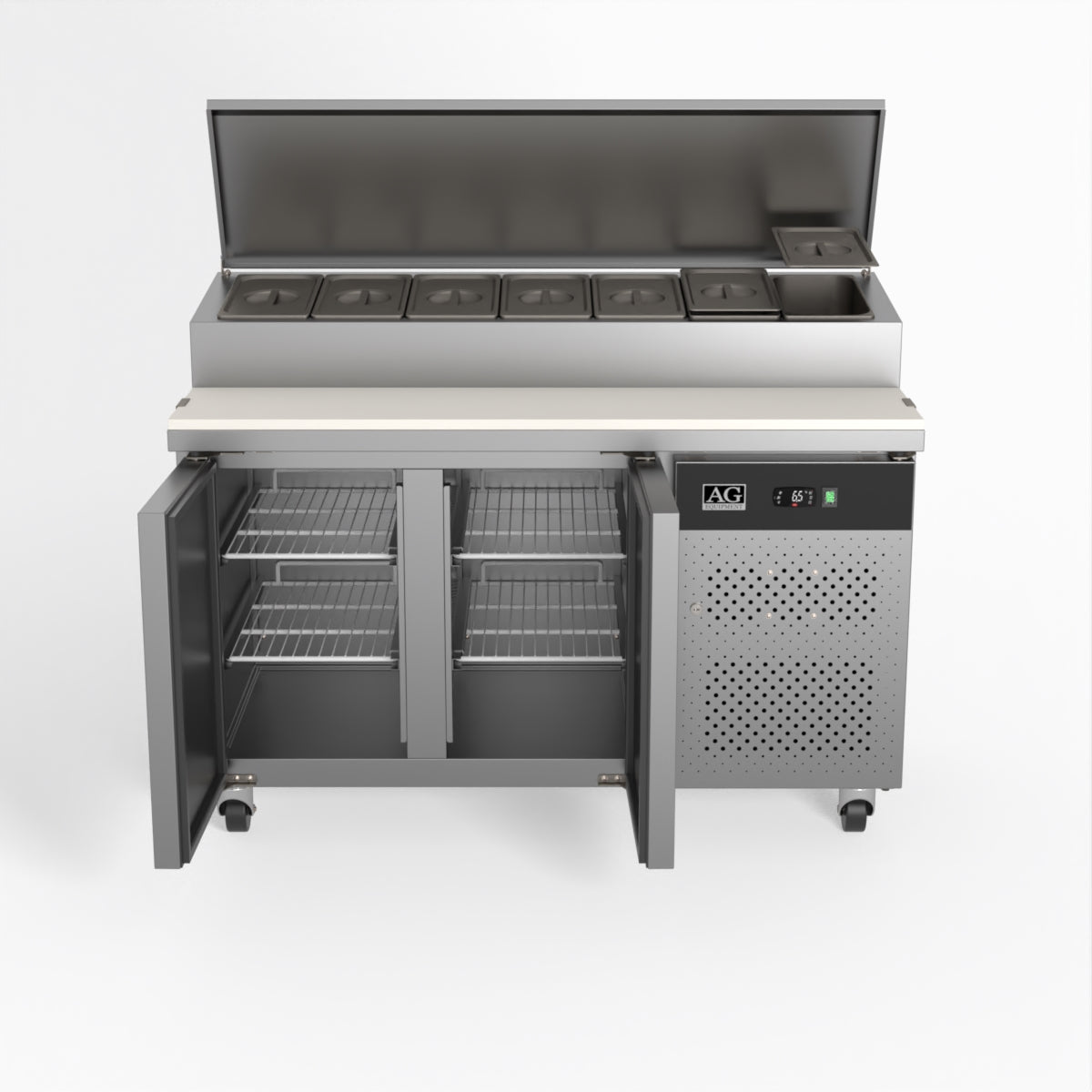 AG 2 Door Saladette Fridge – Fits 7 x 1/3 GN Trays 282L - SH2000-700