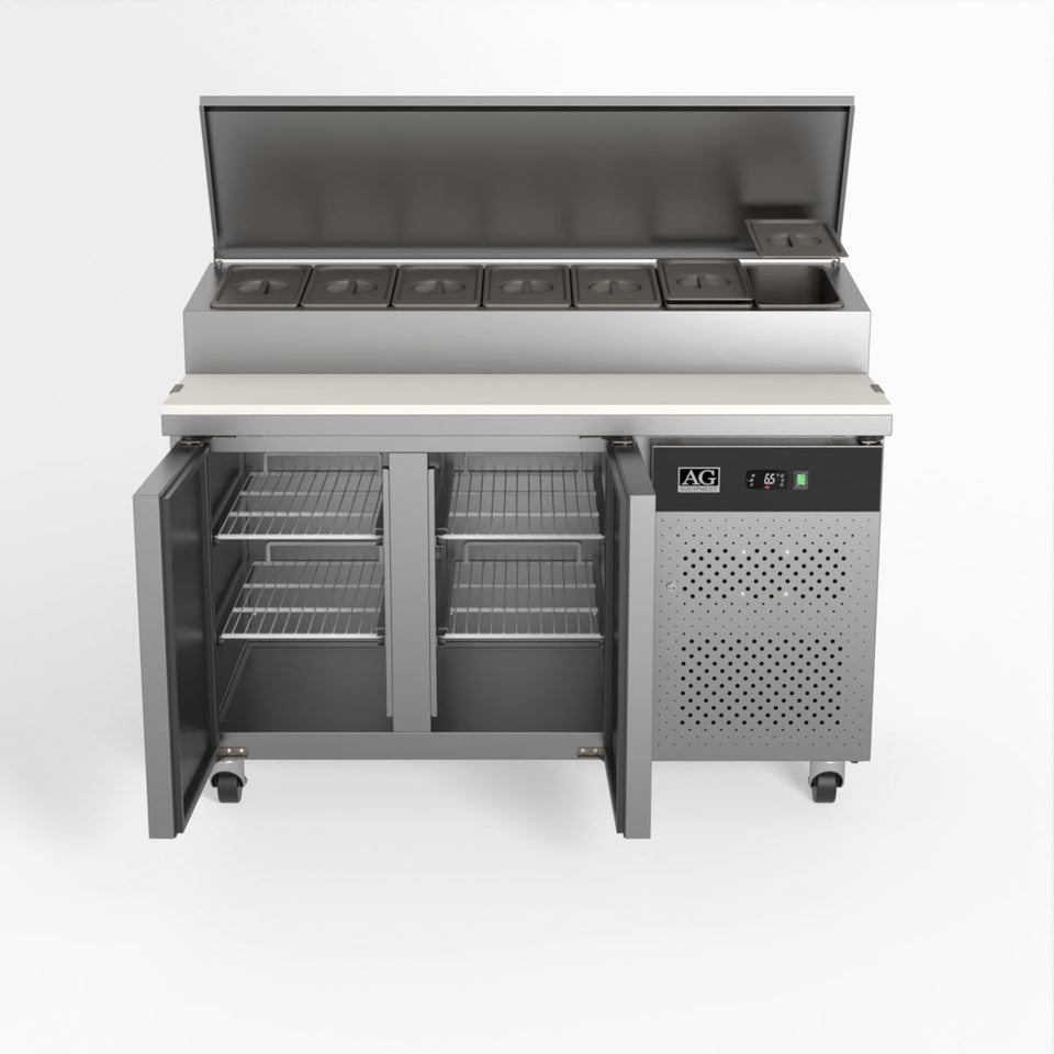 AG 2 Door Saladette Fridge – Fits 7 x 1/3 GN Trays 282L - SH2000-700