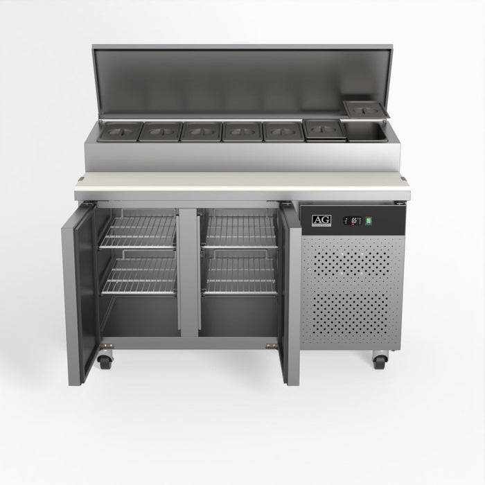 AG 2 Door Saladette Fridge – Fits 7 x 1/3 GN Trays 282L - SH2000-700