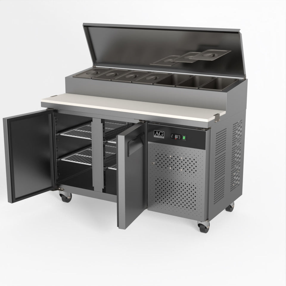 AG 2 Door Saladette Fridge – Fits 7 x 1/3 GN Trays 282L - SH2000-700