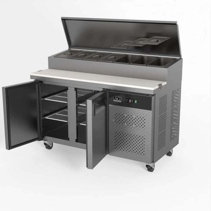 AG 2 Door Saladette Fridge – Fits 7 x 1/3 GN Trays 282L - SH2000-700