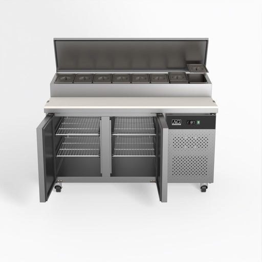 AG 2 Door Saladette Fridge - 8 x 1/3 GN Trays 390L - SH2000-800