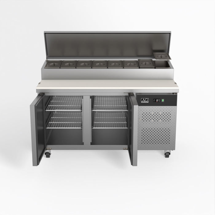AG 2 Door Saladette Fridge - 8 x 1/3 GN Trays 390L - SH2000-800
