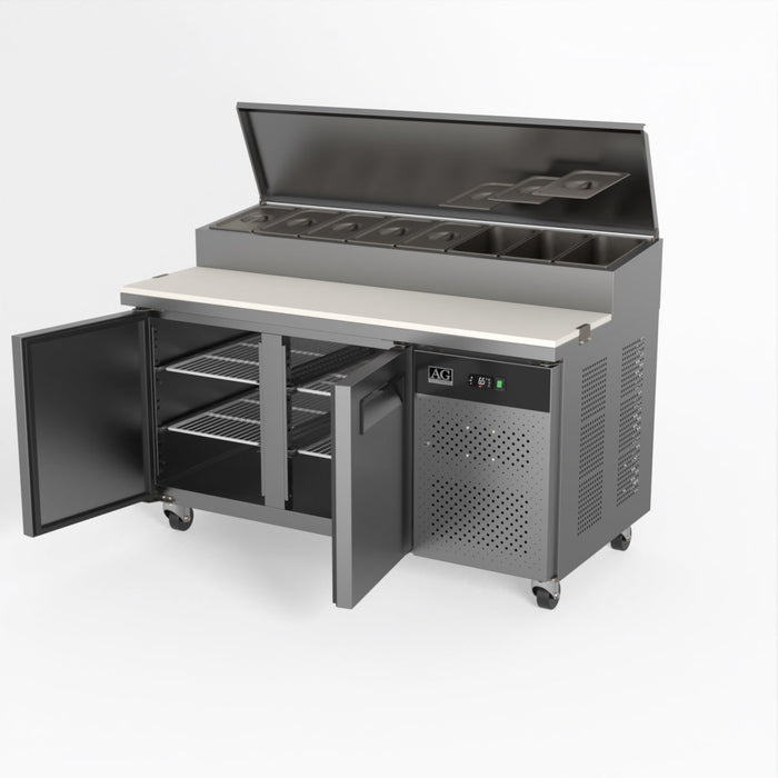 AG 2 Door Saladette Fridge - 8 x 1/3 GN Trays 390L - SH2000-800