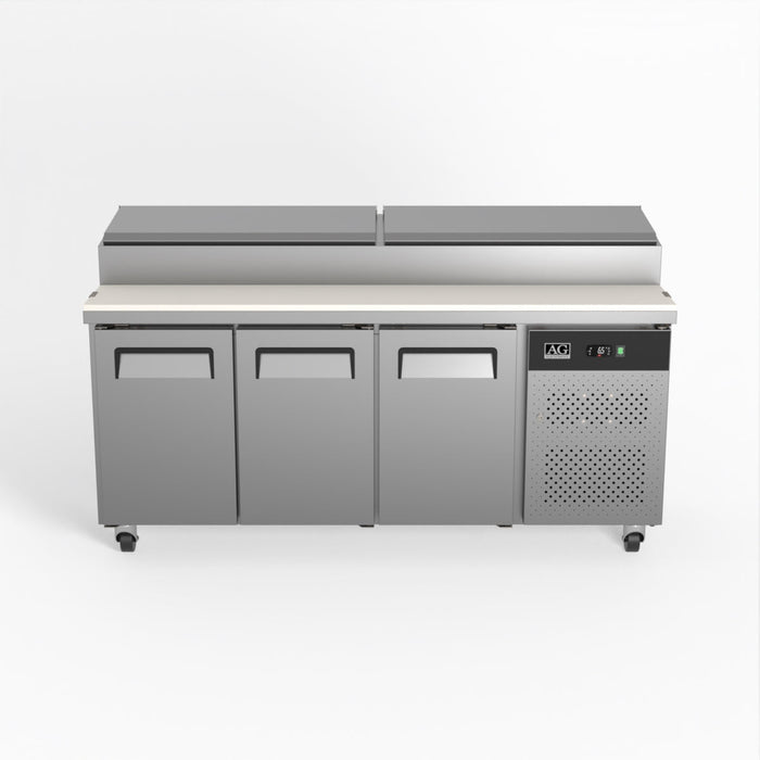 AG 3 Door Saladette Fridge – Fits 8 x 1/3 GN Trays 417L - SH3000-700