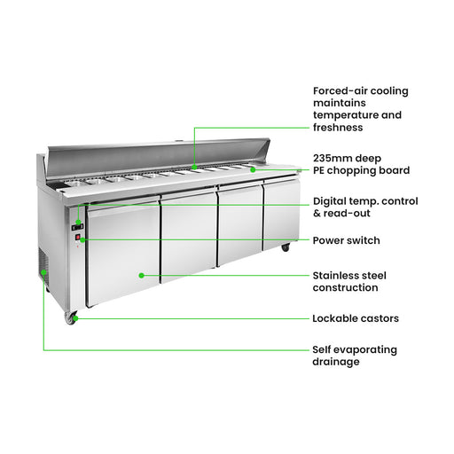 Thermaster Four Door Sandwich Bar - SLB240