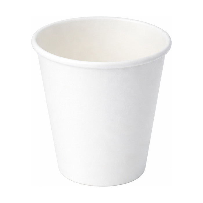 PakMax White 8oz 80mm Single Layer Hot Paper Cup - SLHPC-80-8W