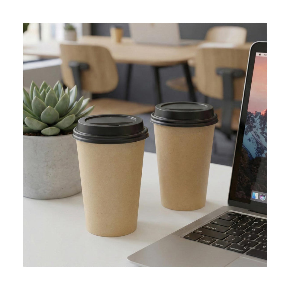 PakMax KRAFT 12oz Single Layer Hot Paper Cup - SLHPC-90-12K